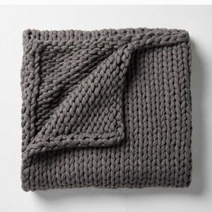 Chunky Knit Blanket in Gray NWT